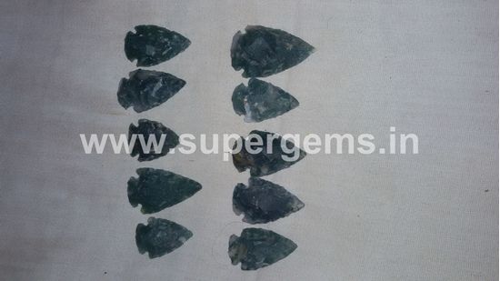 Picture of moss agate arrowheads