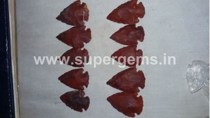 Picture of red jesper arrowheads