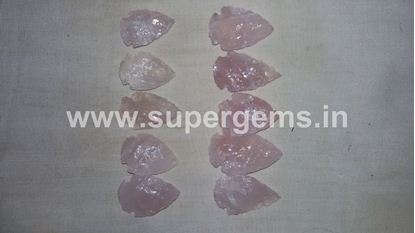 Picture of rose quartz arrowheads