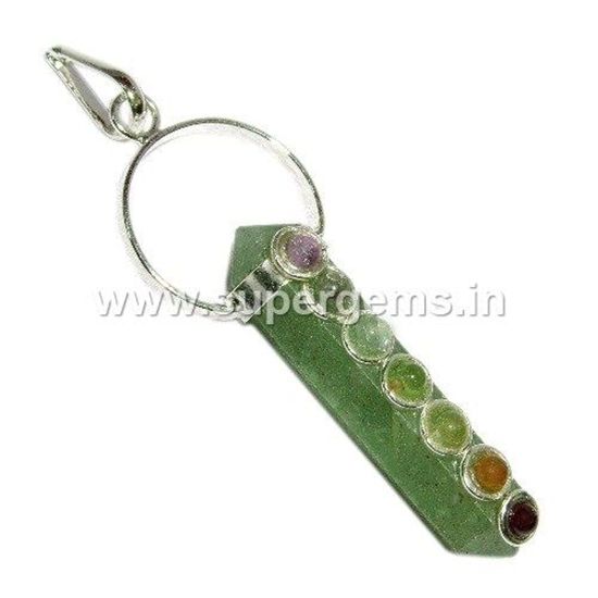 Picture of green aventurine 7 chakra bridge pendant