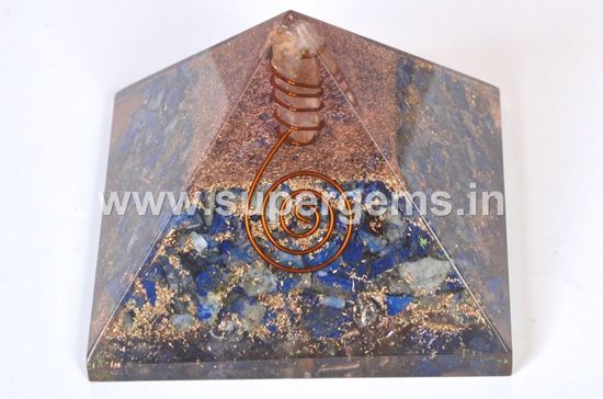 Picture of lapis lazuli orgone pyramid