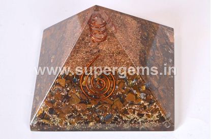 Picture of tiger eye orgone pyramid