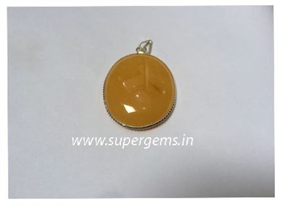 Picture of yellow aventurine oval pendants