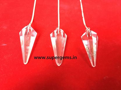 Picture of clear quartz pendulums