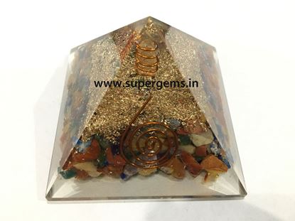 Picture of multi crystal orgone pyramid 3 inch 