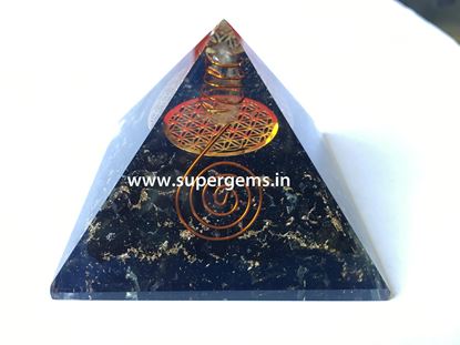 Picture of black tourmaline flower of life  orgone pyramid