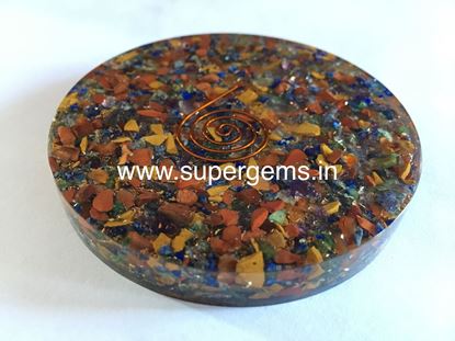 Picture of Multi Crystal orgonite coaster 