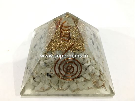 Picture of white rainbow orgone pyramid