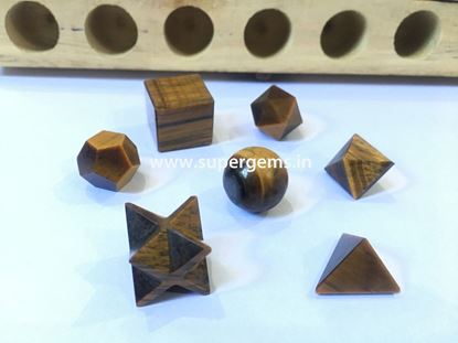 Picture of 7 piece tiger eye geometry set