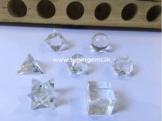 Picture of 7 piece clear quartz geomatry set