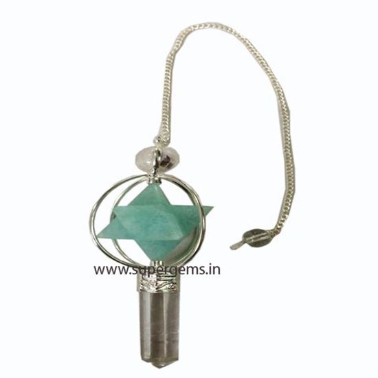 Picture of amazonite merkaba  3 piece pendulum