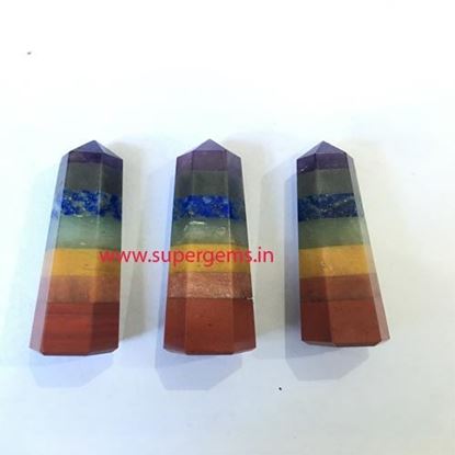 Picture of 7 chakra bonded 2 inch 6 face wand