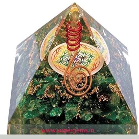 Picture of GREEN AVENTURINE FLOWER OF LIFE ORGONE PYRAMID