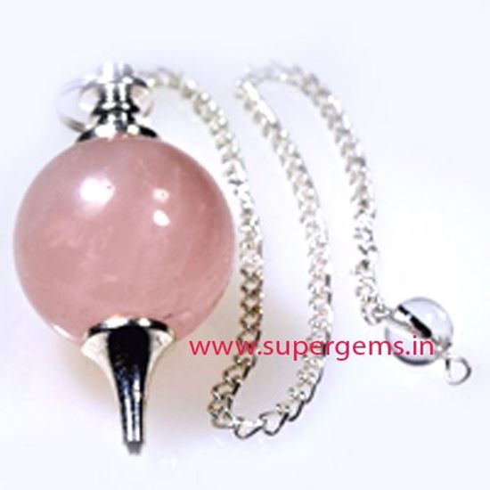 Picture of rose quartz ball pendulum