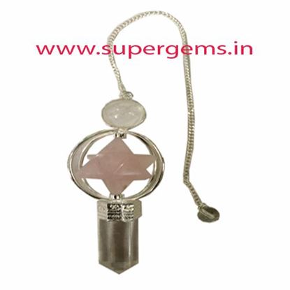 Picture of rose quartz merkaba  3 piece pendulum