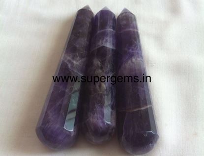 Picture of amethyst 16 faceted pranic healing wands