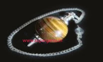 Picture of tiger eye ball pendulums