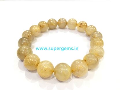 Picture of golden rutile gemstone bracelet