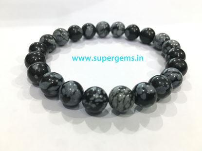 Picture of snowflake obsidian bracelet