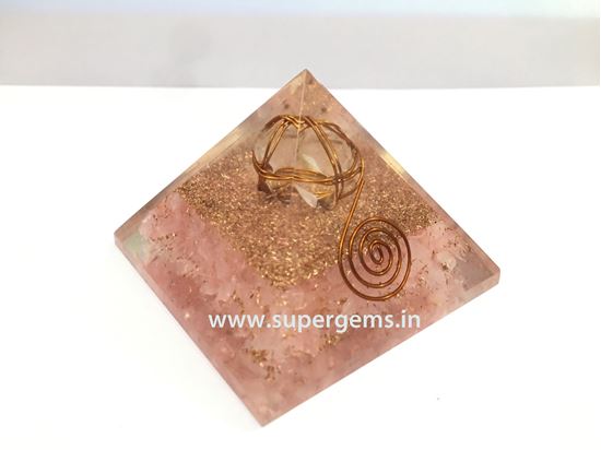 Picture of rose quartz quartz merkaba point orgone pyramid