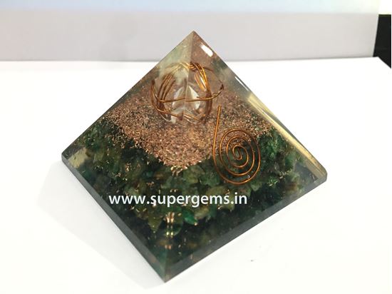 Picture of green aventurine quartz merkaba point orgone pyramid