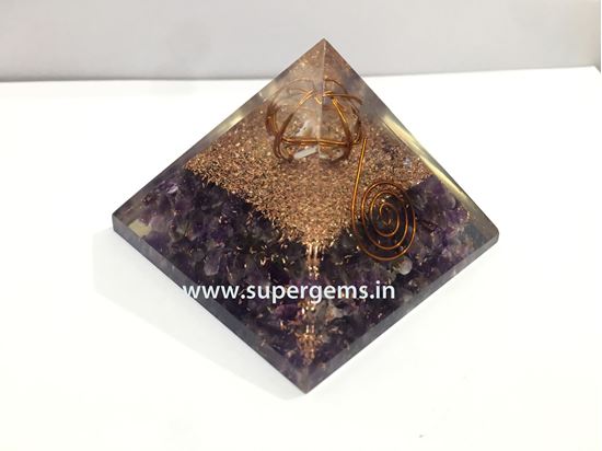 Picture of amethyst quartz merkaba point orgone pyramid