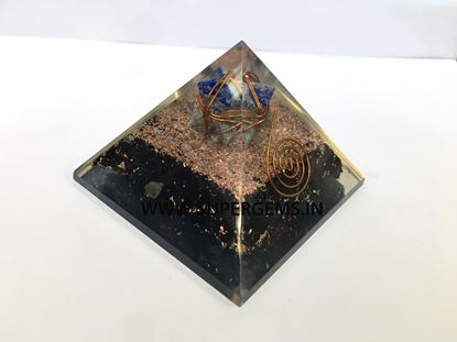 Picture of black tourmaline lapis lazuli merkaba point orgone pyramid