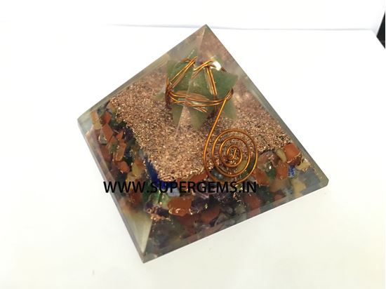 Picture of multi crystal green aventuine merkaba point orgone pyramid