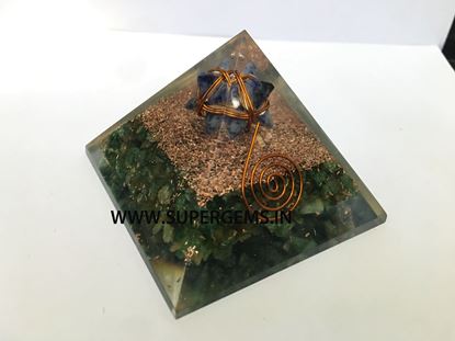Picture of green aventurine lapis lazuli merkaba point orgone pyramid