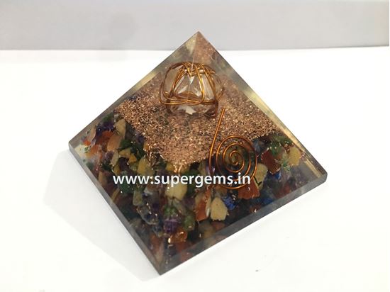 Picture of multi crystal quartz point orgone pyramid