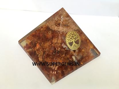 Picture of carnelian tree of life orgone pyramid