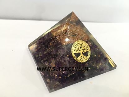 Picture of amethyst tree of life orgone pyramid