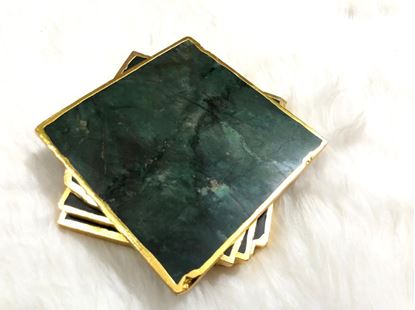 Picture of green agate square coaster