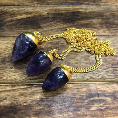 Picture of AMETHYST TEAR DROP PENDANT WITH NECKLESS